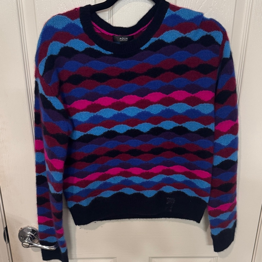 Aqua Cashmere Multicolor Patterned Women's Sweater